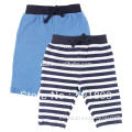 high quality organic fabric elastic cord pure color black and white stripe pattern baby pants